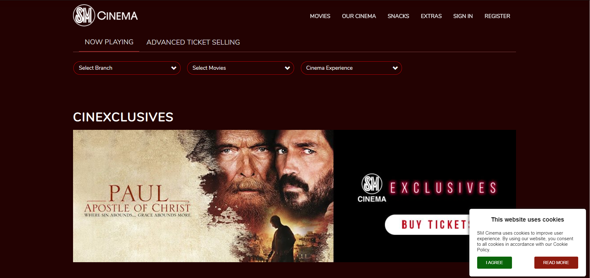 SM Cinema Homepage